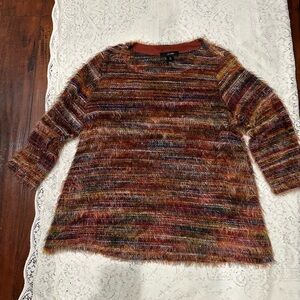 Ali Miles Fuzzy Multicolor Women's Sweater XL